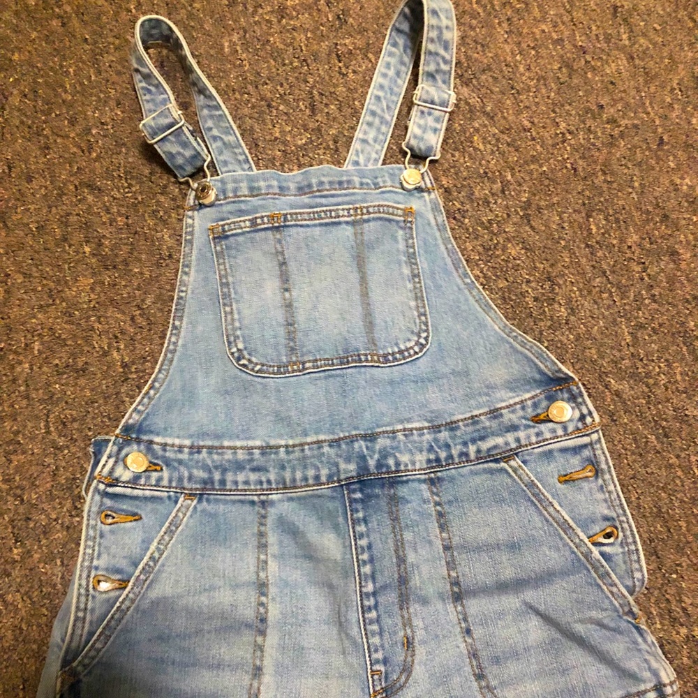 Light wash denim overalls